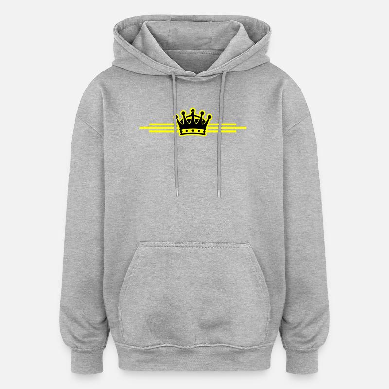 Krone Linie - Oversized Unisex Hoodie - Grau meliert
