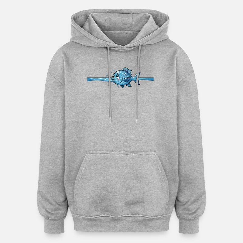 Fisch Meerestier - Oversized Unisex Hoodie - Grau meliert