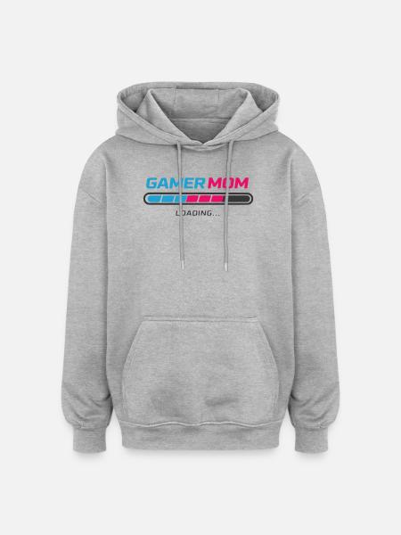 Gamer Mom Loading Bar - Oversized Unisex Hoodie - heather grey