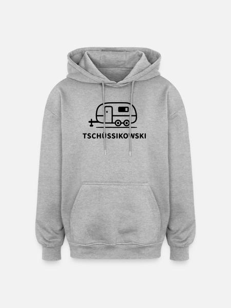 Tschüssikowski Camping Urlaub Wohnwagen Ferien - Oversized Unisex Hoodie - Grau meliert