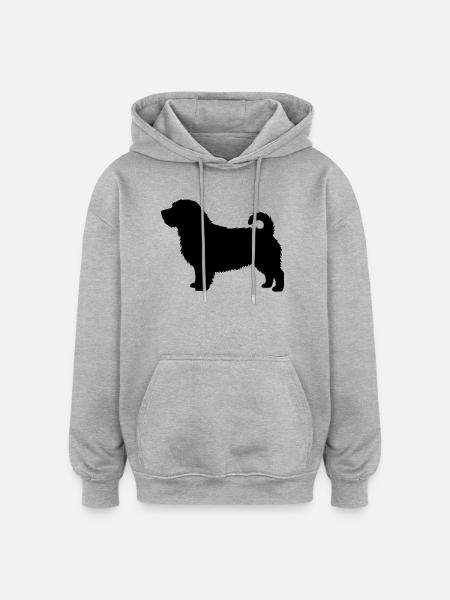 Norfolk-Terrier-Silhouette - Oversized Unisex Hoodie - Grau meliert