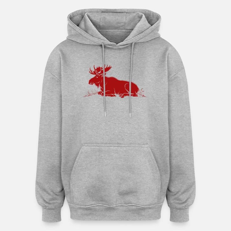 Élan - Sweat à capuche oversize unisexe - gris chiné