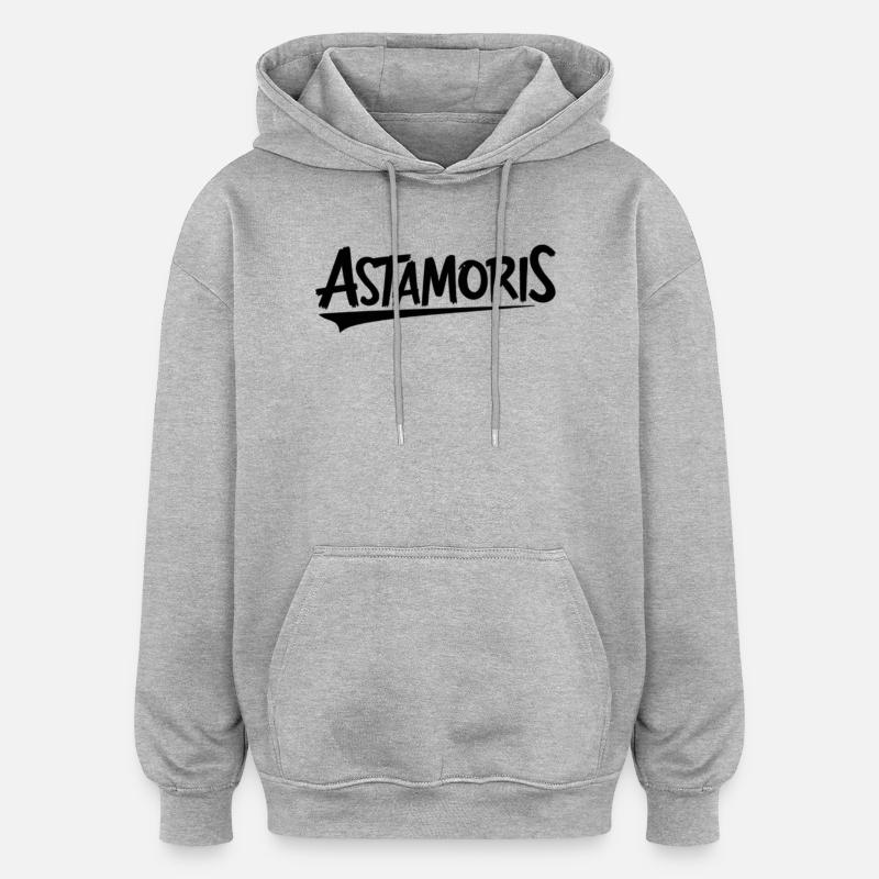 Astamoris. Chemises en dialecte anvers - Sweat à capuche oversize unisexe - gris chiné