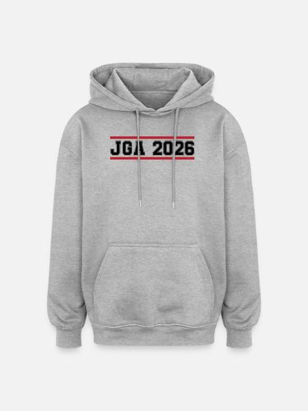 JGA_2026 - Sweat à capuche oversize unisexe - gris chiné