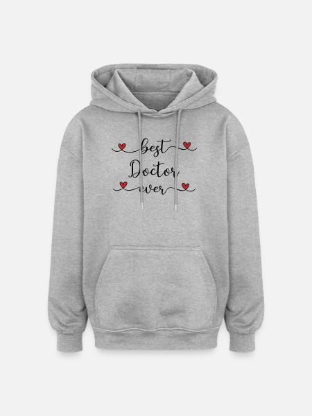 bester Arzt der Welt - Oversized Unisex Hoodie - Grau meliert