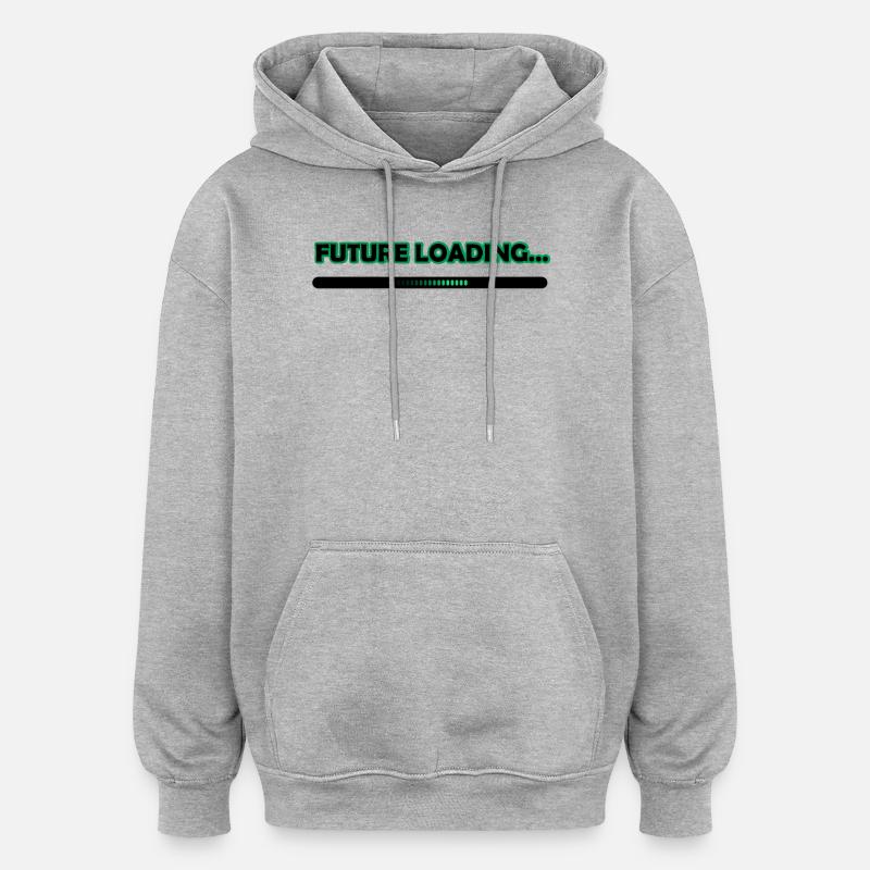 Départ du Progrès du Chargement Futur - Sweat à capuche oversize unisexe - gris chiné
