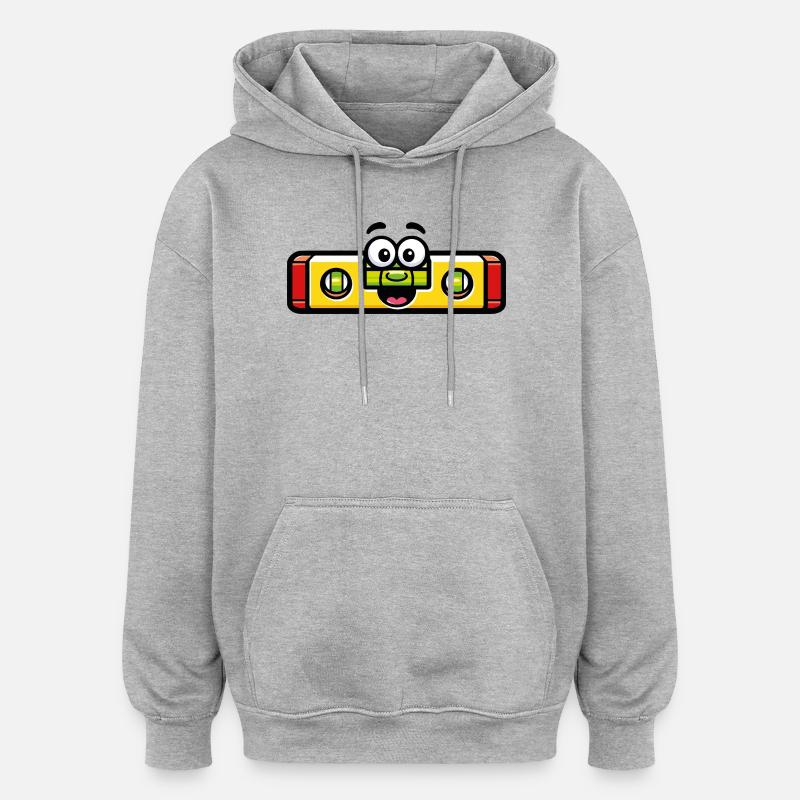 Niveau à bulle mignon outil bricolage - Sweat à capuche oversize unisexe - gris chiné