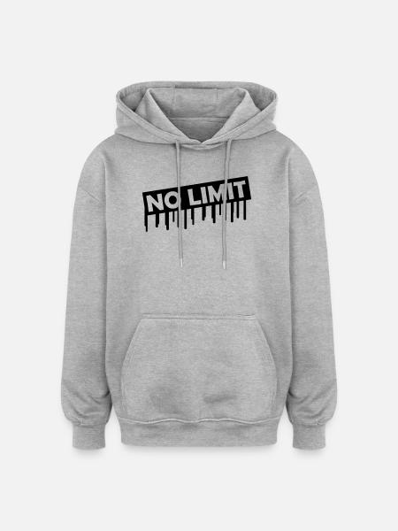 no_limit - Sweat à capuche oversize unisexe - gris chiné
