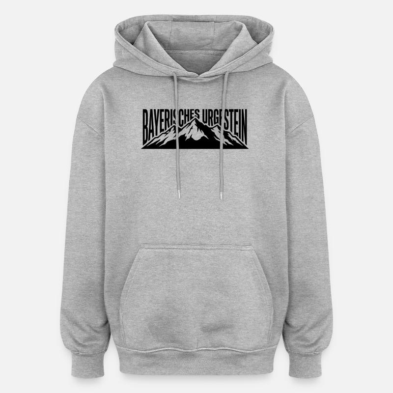 Bayrisches Urgestein - Oversized Unisex Hoodie - Grau meliert
