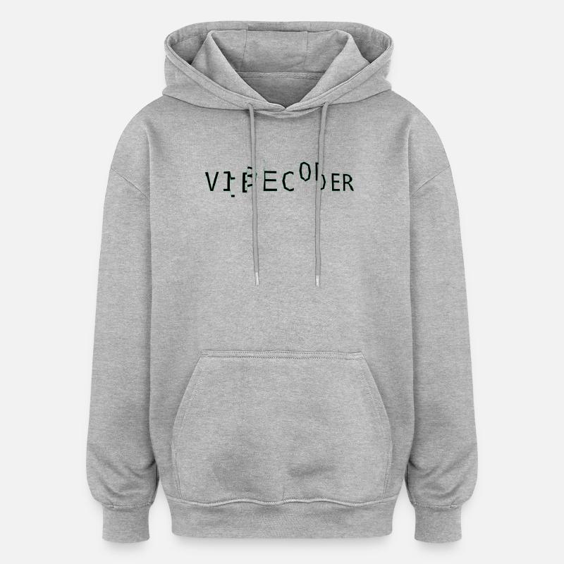 vibecoder_mono glitch - Oversized Unisex Hoodie - heather grey