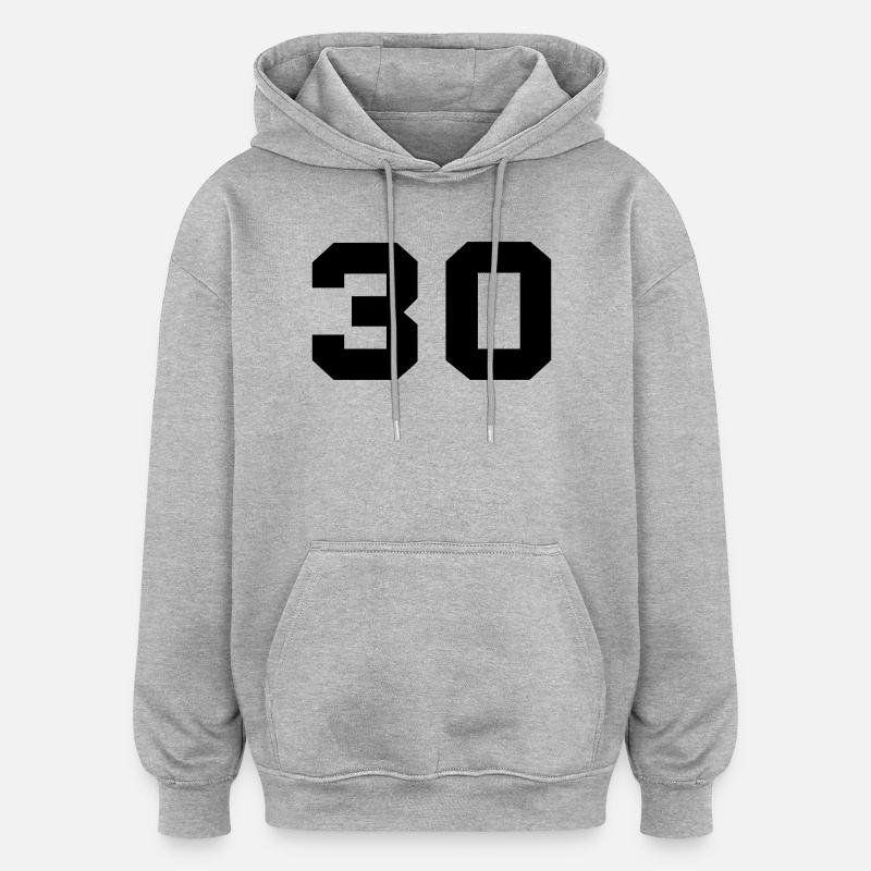 30 - Sweat à capuche oversize unisexe - gris chiné