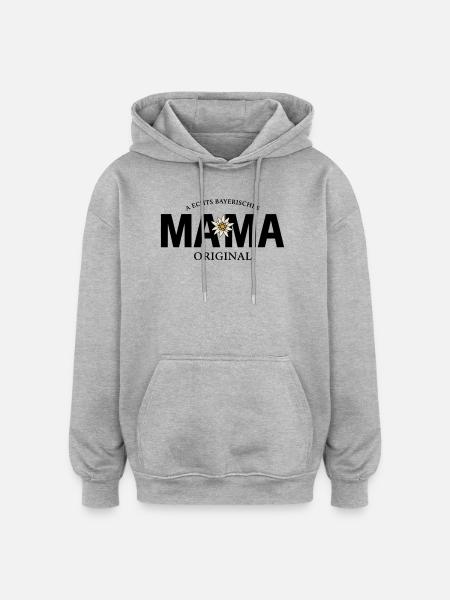 Bayerisches Original - Mama - Oversized Unisex Hoodie - Grau meliert
