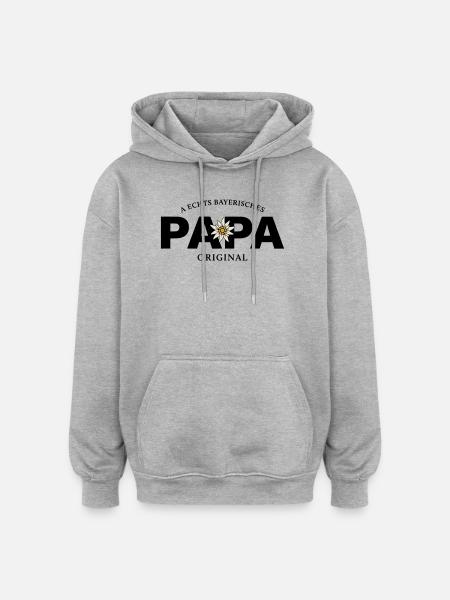 Bayerisches Original - Papa - Oversized Unisex Hoodie - Grau meliert