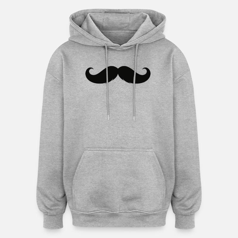 Mustache - Mustache - Moustache - Sweat à capuche oversize unisexe - gris chiné