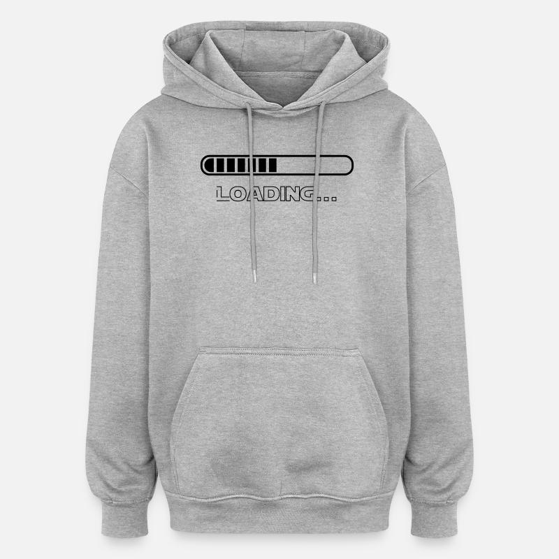 Chargement - Sweat à capuche oversize unisexe - gris chiné