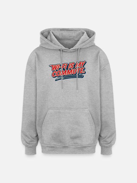 WLAN-Pendel, Hausaufgabe, Humor-Nerd, - Oversized Unisex Hoodie - Grau meliert