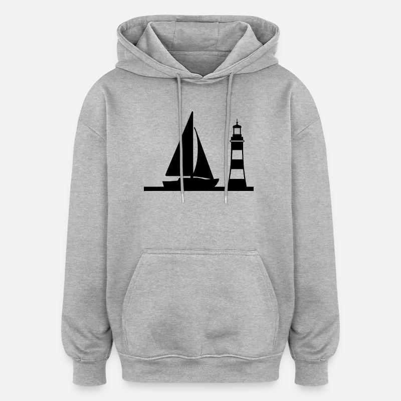 Voile - Sweat à capuche oversize unisexe - gris chiné