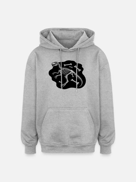 dinosaur bones - Oversized Unisex Hoodie - heather grey