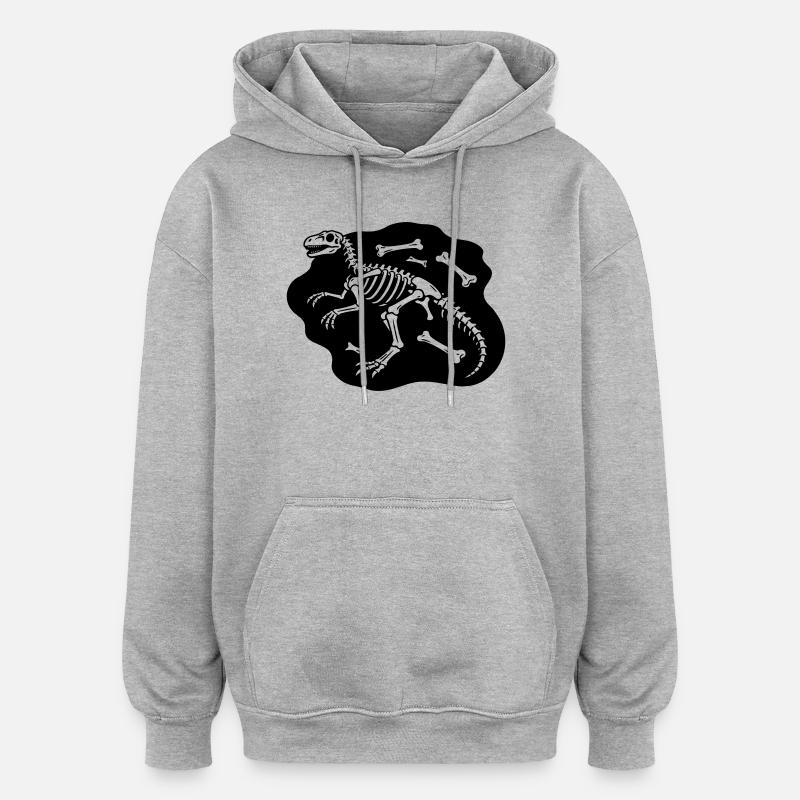 Dinosaurierknochen - Oversized Unisex Hoodie - Grau meliert