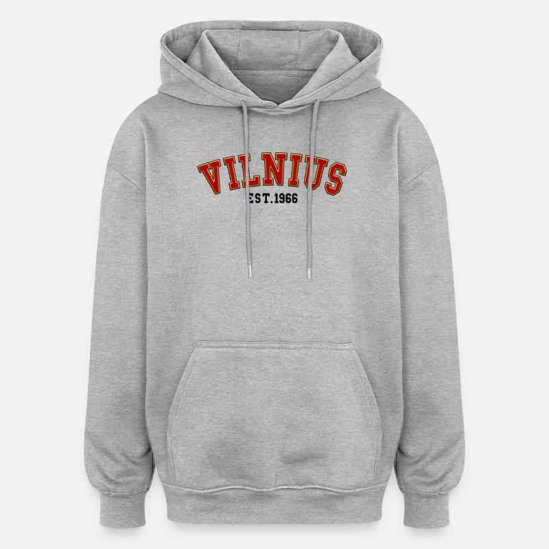 Vilnius Est. 1966 - Oversized Unisex Hoodie - heather grey