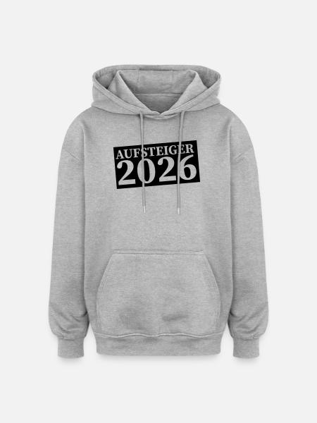 aufsteiger_2026 - Oversized Unisex Hoodie - Grau meliert