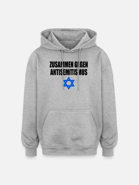 zusammen gegen antisemitism - Oversized Unisex Hoodie - Grau meliert
