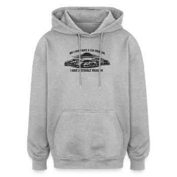 Nein, ich habe kein Autoproblem. Lustiger Automech - Oversized Unisex Hoodie - Grau meliert - Vorne - Noah (186cm)
