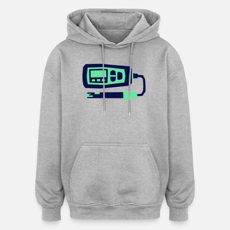 Outil hydroponique de mesure de pH - Sweat à capuche oversize unisexe - gris chiné