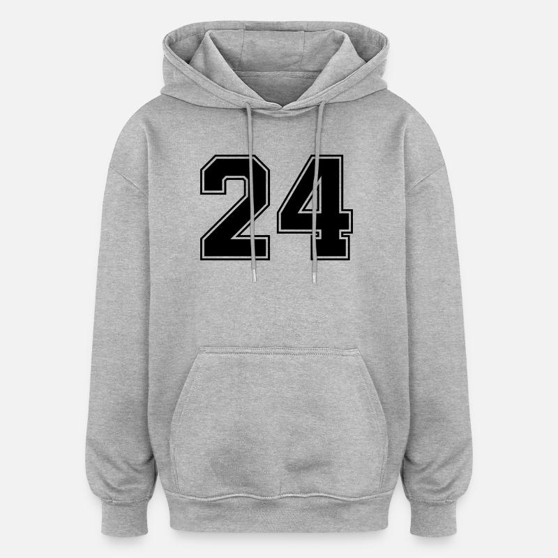 24 - Sweat à capuche oversize unisexe - gris chiné