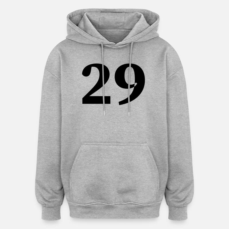 29 - Sweat à capuche oversize unisexe - gris chiné