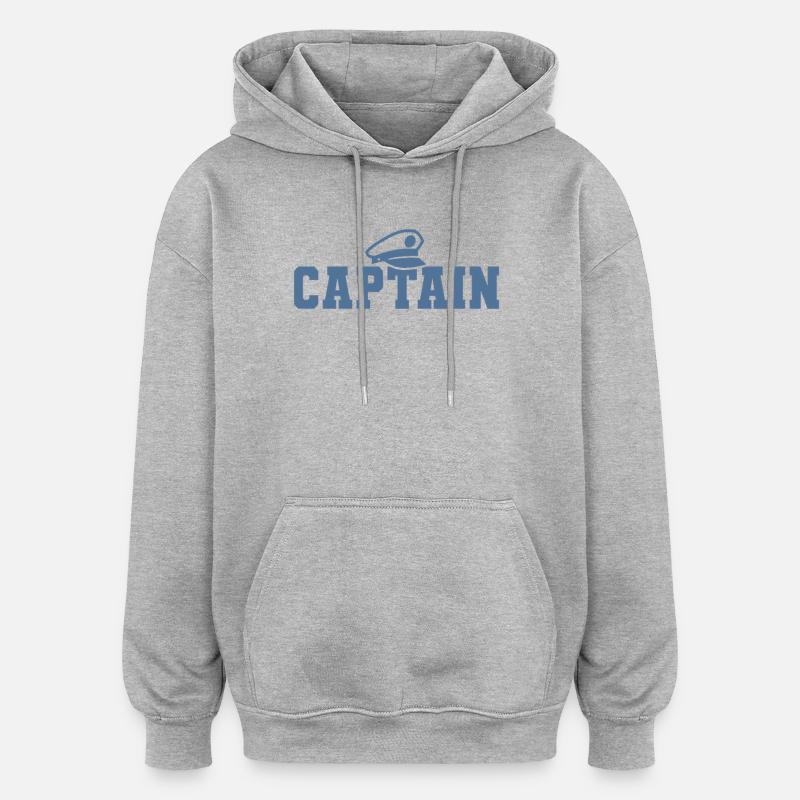 Capitaine Bateau Navigant Voilier - Sweat à capuche oversize unisexe - gris chiné