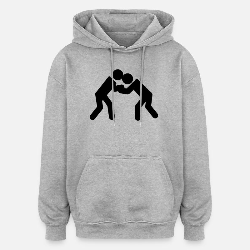 Lutter - Sweat à capuche oversize unisexe - gris chiné