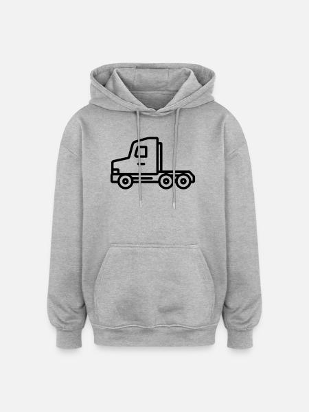 camion - Sweat à capuche oversize unisexe - gris chiné