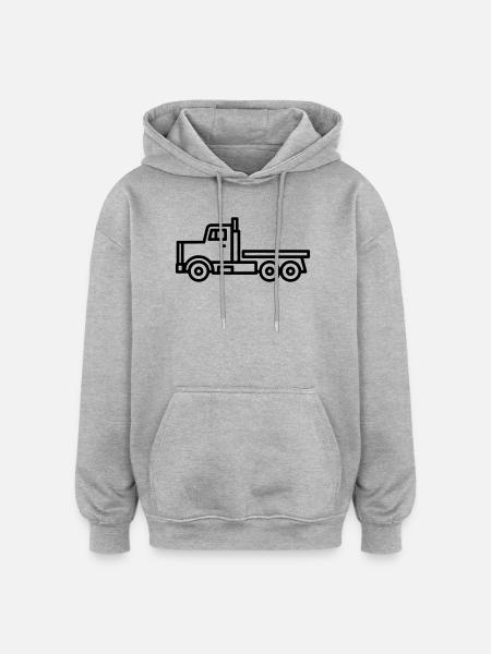 Lkw - Oversized Unisex Hoodie - Grau meliert