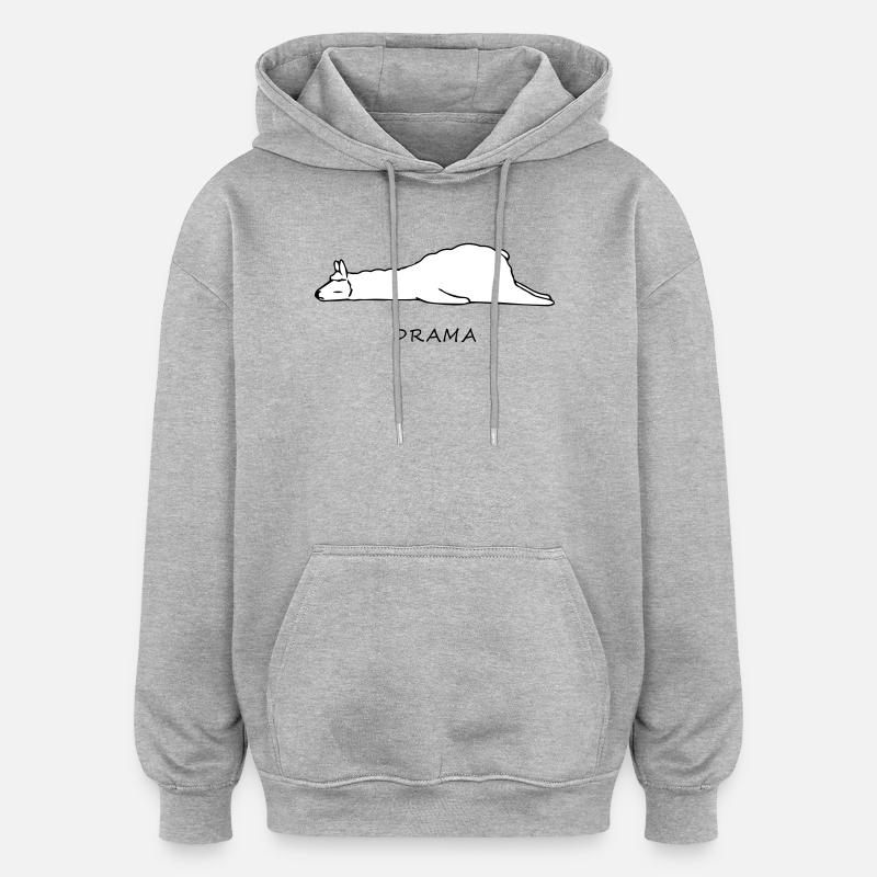 lama - Sweat à capuche oversize unisexe - gris chiné