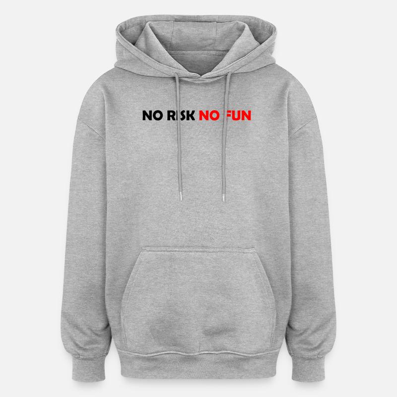 Spiel mutig oder bleib zu Hause - Oversized Unisex Hoodie - Grau meliert