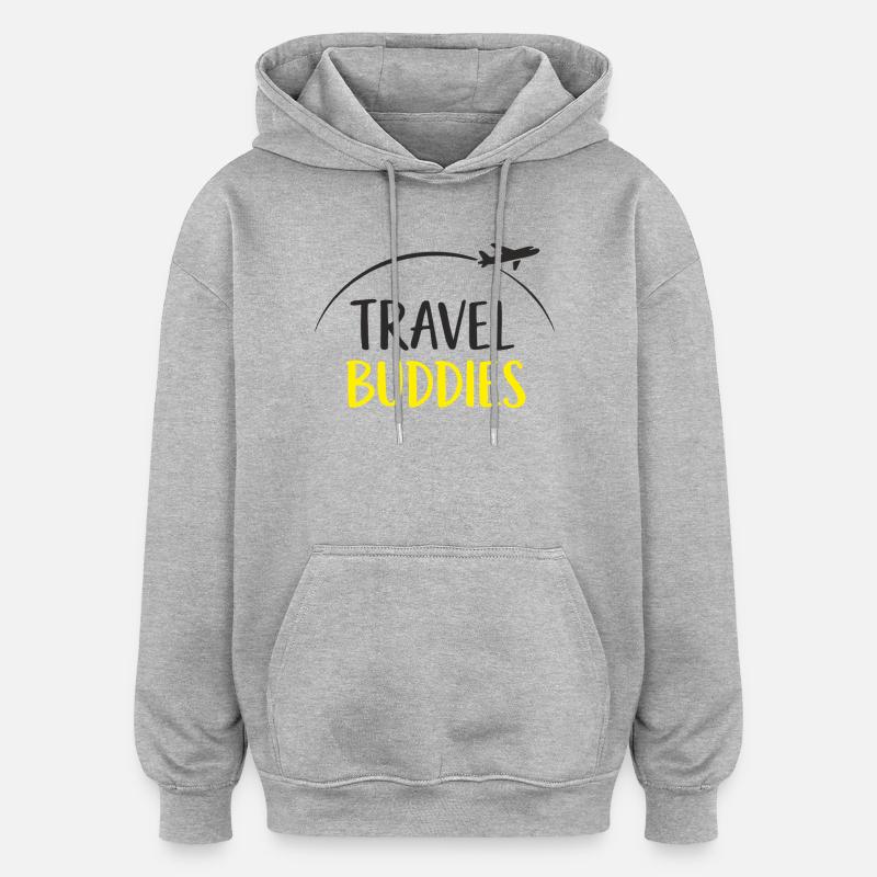 Compagnons de voyage - Sweat à capuche oversize unisexe - gris chiné