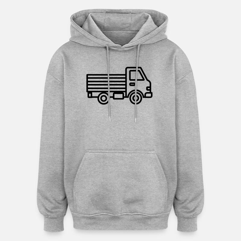 Lkw - Oversized Unisex Hoodie - Grau meliert