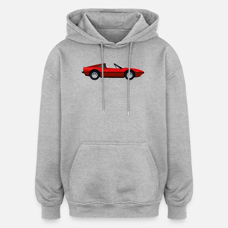 AUTO SPORTIVA ROSSA - Felpa con cappuccio unisex oversize - grigio melange