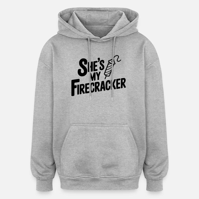 C’est mon pétard - Sweat à capuche oversize unisexe - gris chiné