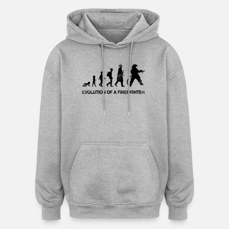 Développement d’un pompier - Sweat à capuche oversize unisexe - gris chiné