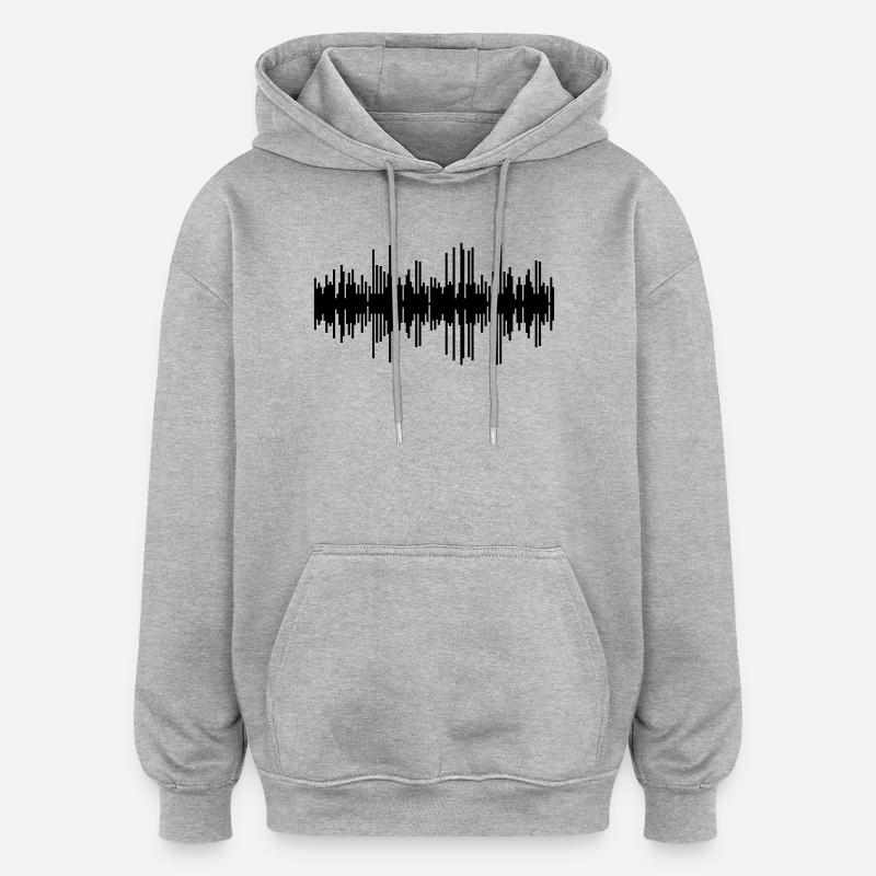 Piste audio - Sweat à capuche oversize unisexe - gris chiné