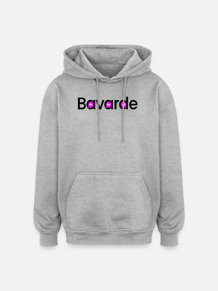 Bavarde - Sweat à capuche oversize unisexe - gris chiné