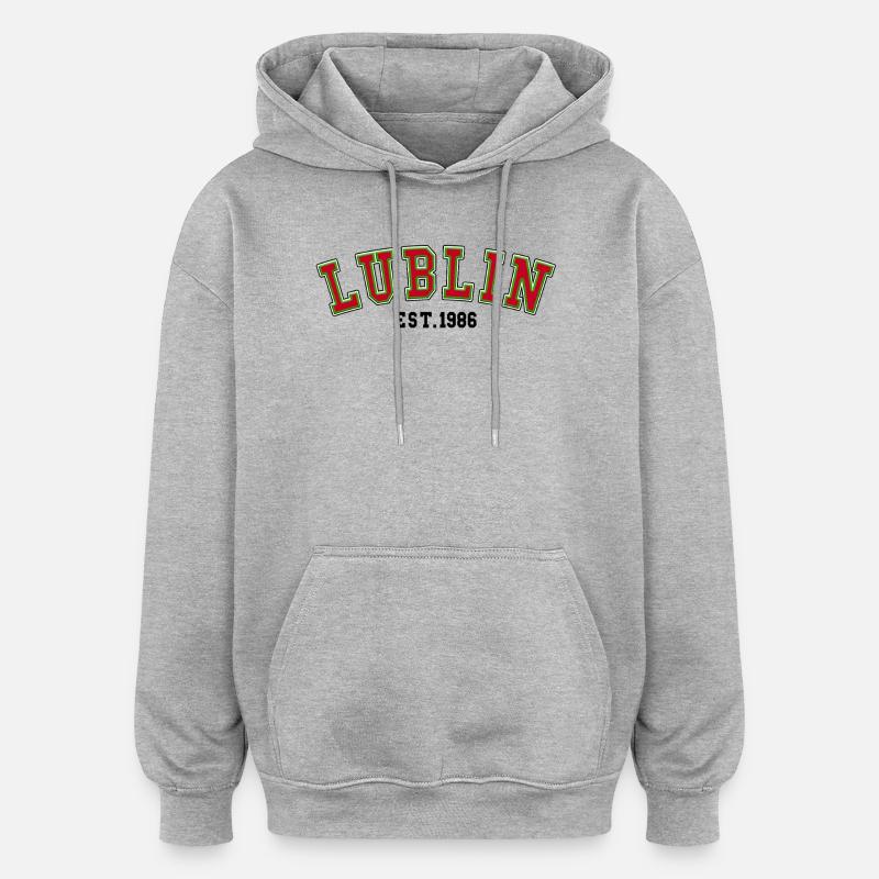 Lublin Fondée en 1986 - Sweat à capuche oversize unisexe - gris chiné