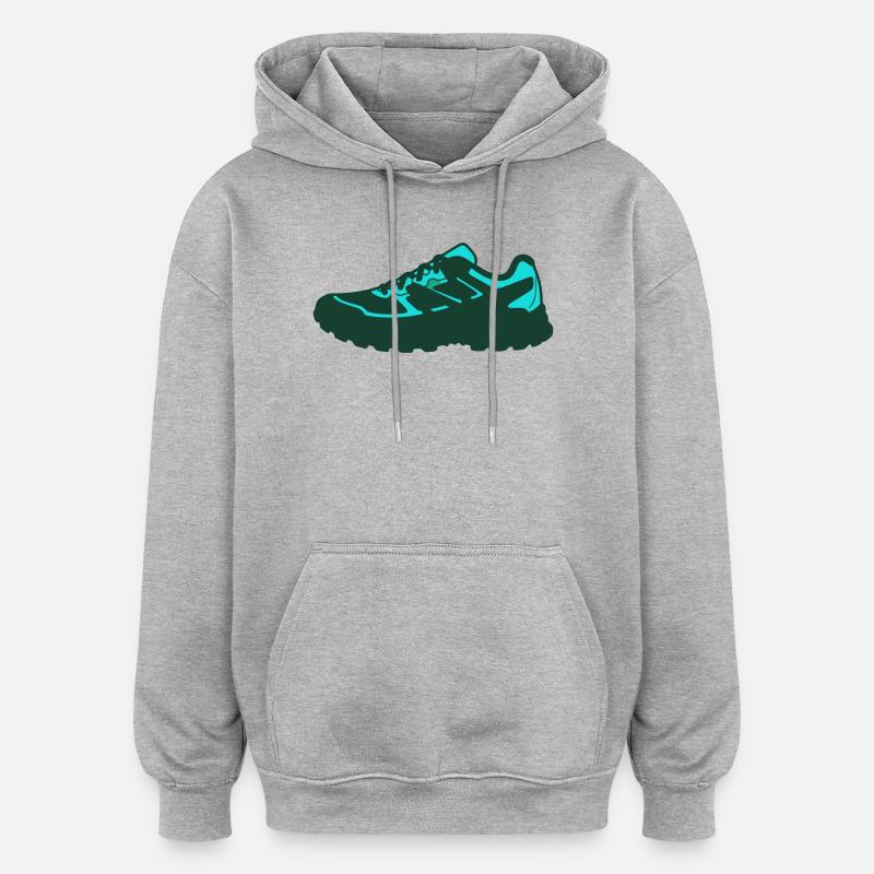 Basket sportive Flat Icon - Sweat à capuche oversize unisexe - gris chiné