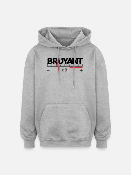 Bruyant - Sweat à capuche oversize unisexe - gris chiné