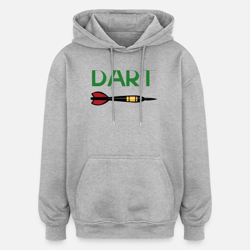 DART Zieltreffer Pfeil Design - Oversized Unisex Hoodie - Grau meliert