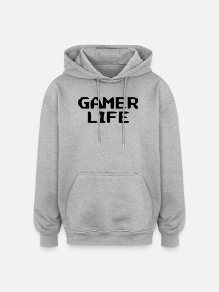 Casual Gamer Life lettering - Oversized Unisex Hoodie - heather grey