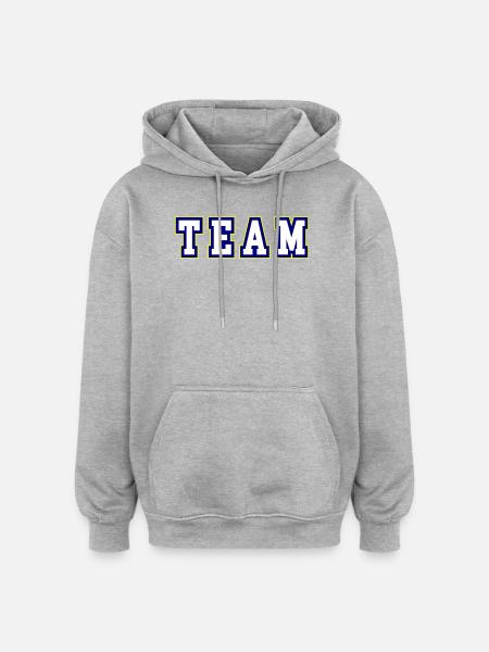 Team lettering - Oversized Unisex Hoodie - heather grey