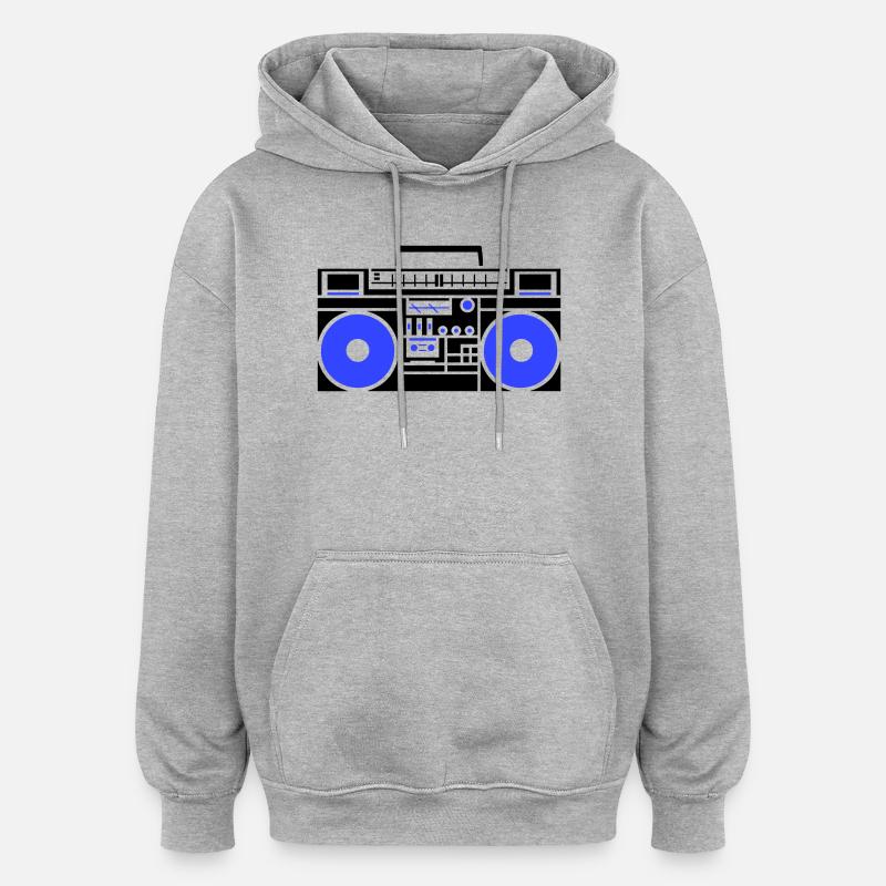 Radio blaster de ghetto - Sweat à capuche oversize unisexe - gris chiné